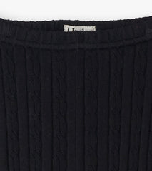 Hatley Girls Black Cable Knit Leggings