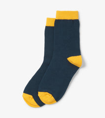 Hatley Kids Navy & Yellow Crew Socks