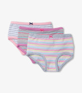 Hatley Girls Vibrant Stripes 3 Pack Hipster Underwear