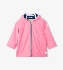 Hatley Girls Classic Pink Zip-Up Rain Jacket