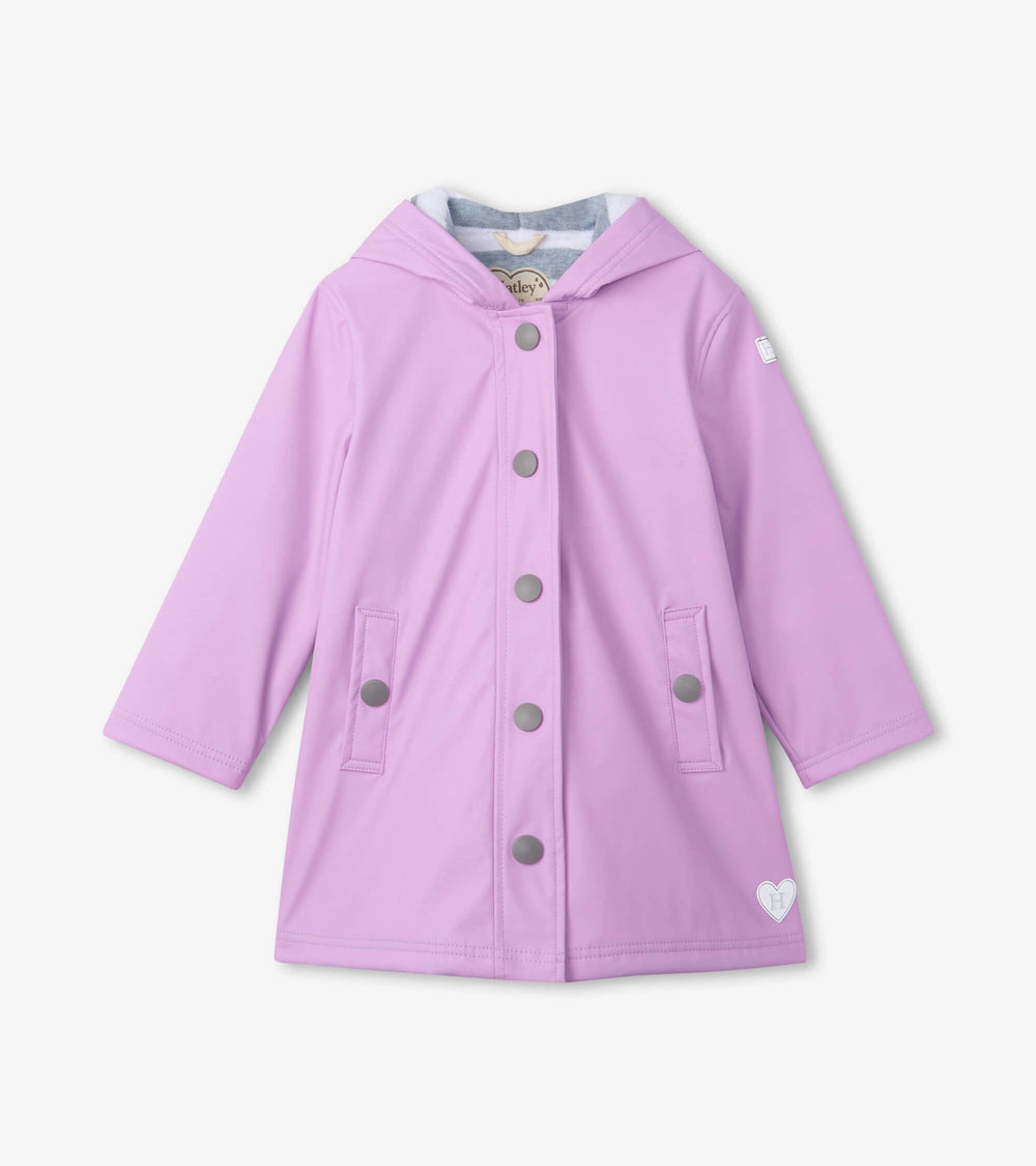 Hatley Girls Lilac Button-Up Rain Jacket