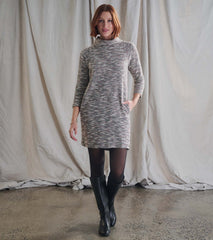 Hatley Draped Collar Dress - Heather Grey