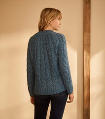 Hatley Dylan Cable Knit Sweater - Blue Heather