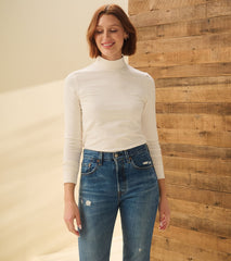 Hatley Mock Neck Top - Cream White