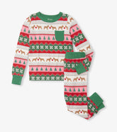 Hatley Girls Puppy Hearts Fair Isle Bamboo Pajama Set