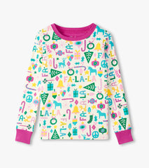 Hatley Girls Pink Falala Pajama Set