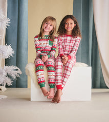 Hatley Girls Plaid Hearts Pajama Set