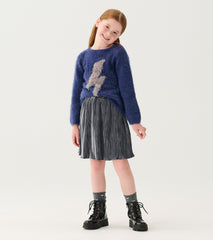 Hatley Girls Silver Shine Pleated Velour Skirt