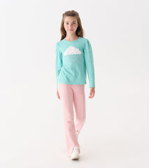 Hatley Girls Fluffy Cloud Puff Sleeve Graphic Tee