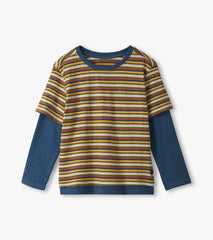 Hatley Boys Autumn Stripe Fooler Long Sleeve T-Shirt