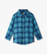 Hatley Boys Blue Stone Plaid Button Down Shirt