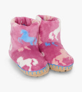Hatley Girls Beautiful Horses Fuzzy Fleece Slippers