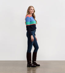 Hatley Devon Sweater - Bright Colorblock Stripes