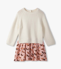 Hatley Baby & Toddler Girls Tinsel Horses Mixed Media Sweater Dress