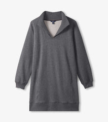 Hatley Anna Notch Neck Dress - Charcoal Melange