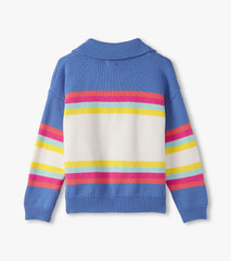 Hatley Girls Royal Colorblock Johnny Collar Sweater
