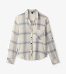 Hatley Lila Button Down - Turquoise Plaid