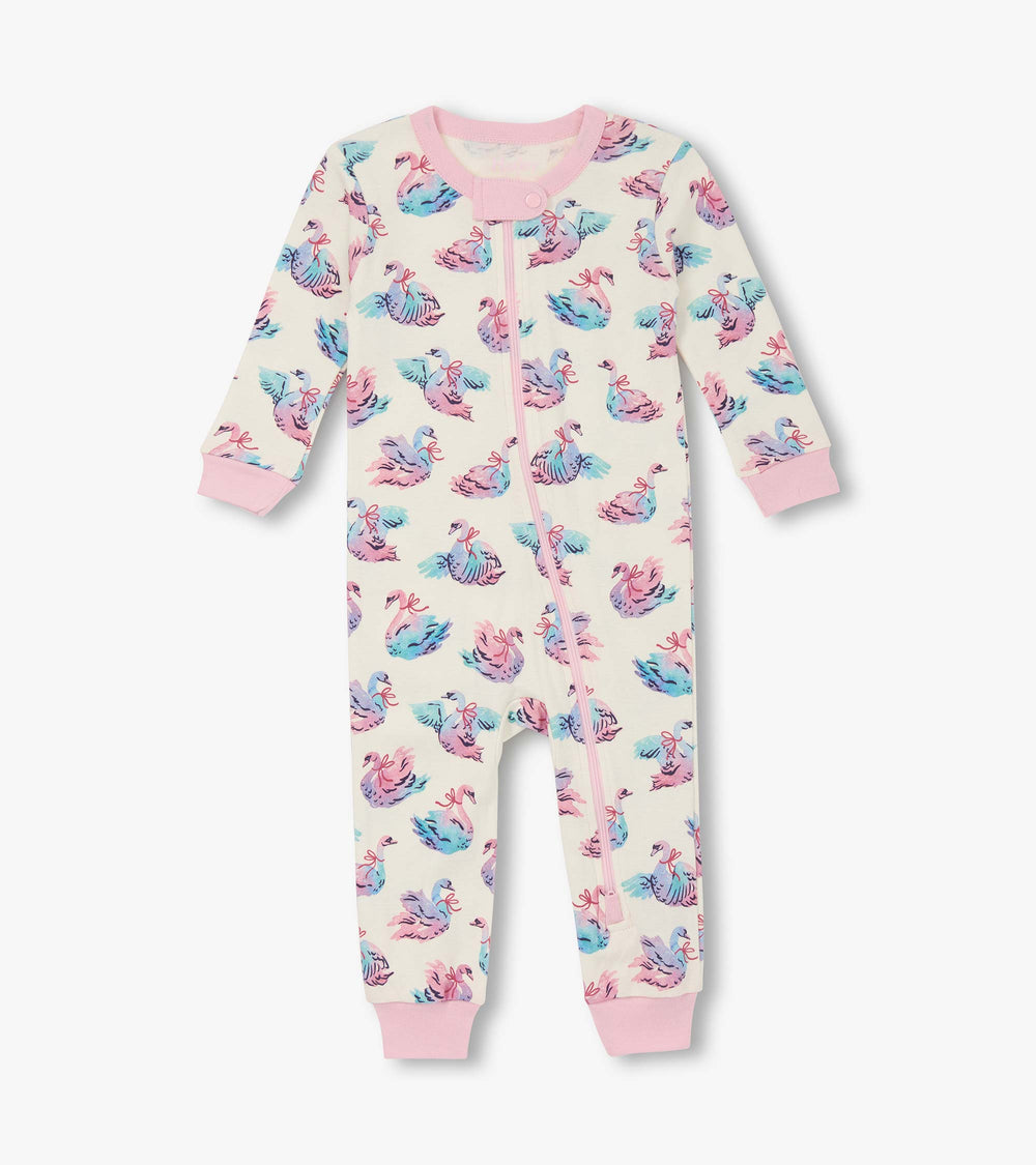 Hatley Baby Girls Elegant Swans Cotton Sleeper