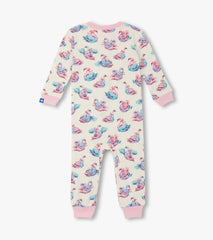 Hatley Baby Girls Elegant Swans Cotton Sleeper
