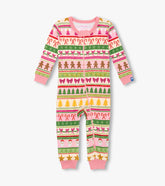 Hatley Baby Girls Pink Fun Fair Isle Cotton Sleeper