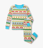 Hatley Boys Blue Fun Fair Isle Cotton Pajama Set