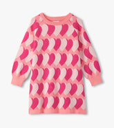Hatley Girls Graphic Hearts Swing Sweater Dress