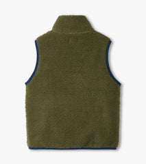 Hatley Boys Loden Green Faux Sherpa Vest