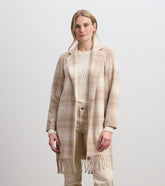 Hatley Fringe Jacket - Light Taupe Plaid
