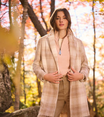 Hatley Fringe Jacket - Light Taupe Plaid