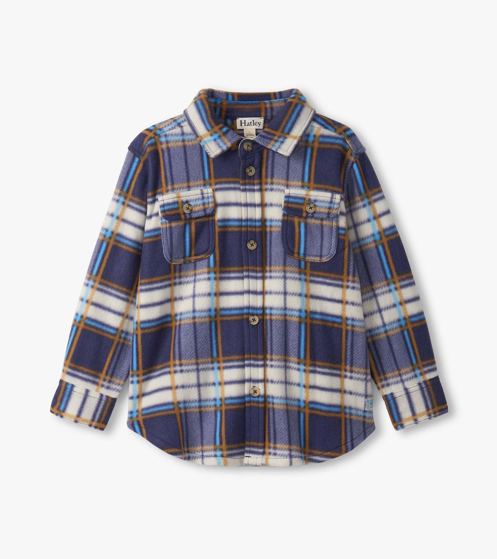 Hatley Boys Mountain Top Plaid Fleece Button-Up Shirt