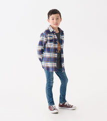 Hatley Boys Mountain Top Plaid Fleece Button-Up Shirt