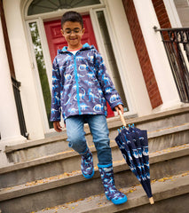 Hatley Boys Painted Dinos Color Changing Zip-Up Rain Jacket