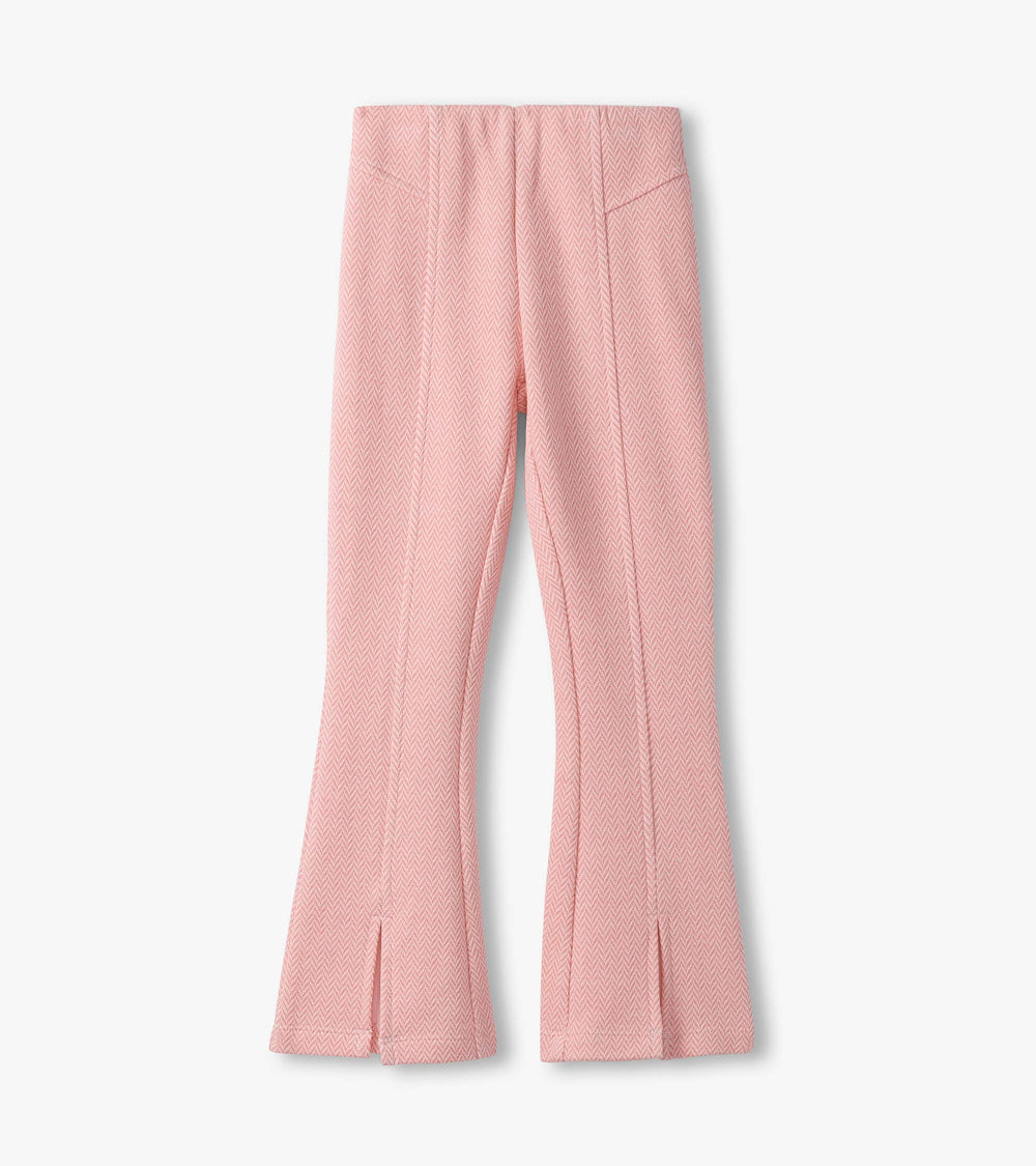 Hatley Girls Flamingo Pink Herringbone Bell Bottoms