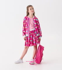 Hatley Girls Pink Busted Hearts Sequin Bomber Jacket