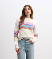 Hatley Pointelle Wave Sweater - Summer Sky Ripple