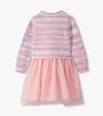 Hatley Girls Pastel Rainbow Fuzzy Mixed Skirt Dress