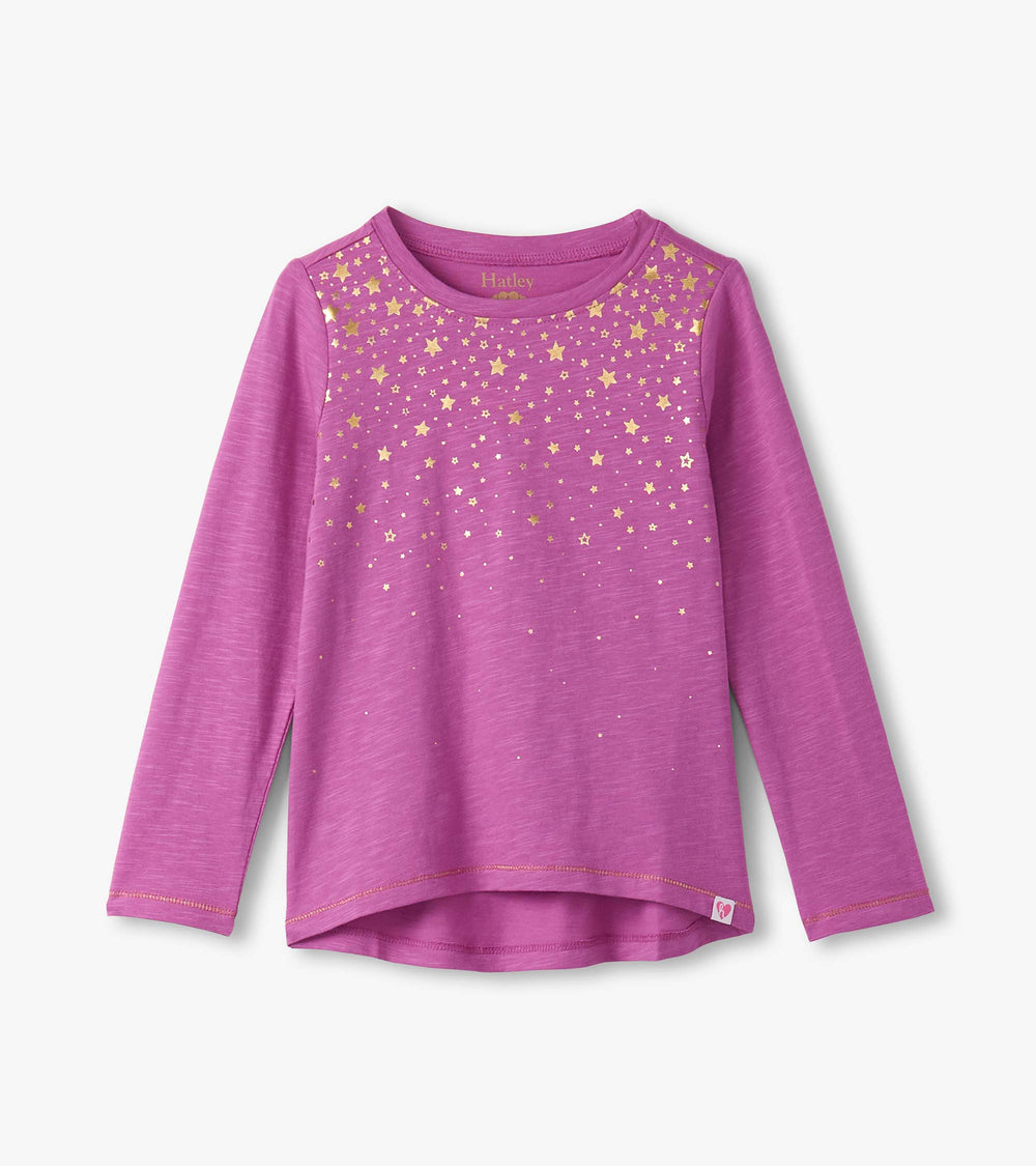 Hatley Girls Falling Stars Long Sleeve Graphic Tee