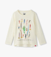 Hatley Girls Feathers Long Sleeve Graphic Tee