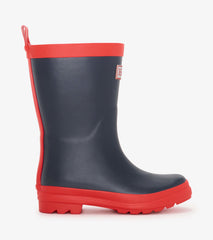 Hatley Kids Navy & Red Matte Rain Boots