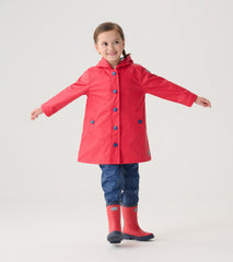 Hatley Kids Red & Navy Button-Up Rain Jacket