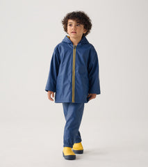 Hatley Kids Navy Zip-Up Rain Jacket
