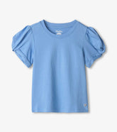 Hatley Girls Cornflower Blue Twisted Sleeve Tee