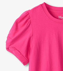 Hatley Girls Pink Twisted Sleeve Tee