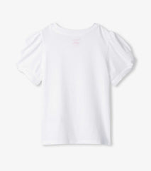 Hatley Girls White Twisted Sleeve Tee