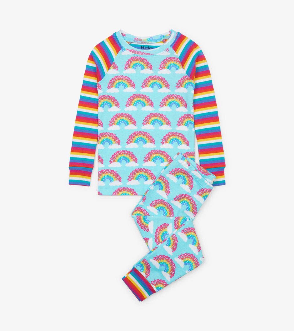 Hatley Magical Rainbows Organic Cotton Raglan Pajama Set