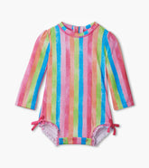 Hatley Baby Girls Rainbow Stripes Rashguard Swimsuit