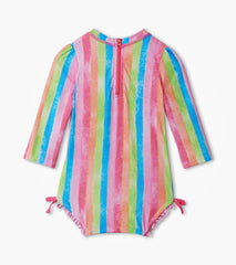 Hatley Baby Girls Rainbow Stripes Rashguard Swimsuit