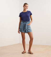 Hatley Braided Neck Tee - Navy