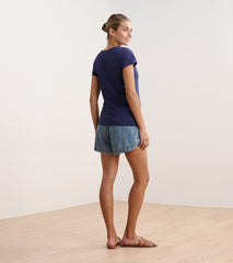 Hatley Braided Neck Tee - Navy
