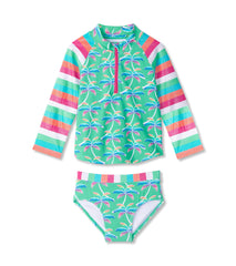 Hatley Girls Rainbow Palm Two-Piece Rashguard Set